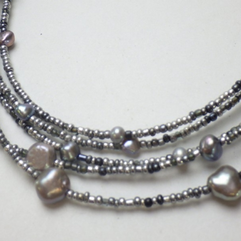 Tica Rosa Signed Necklace with 925 SIlver & Pearls - Picture 2 of 7